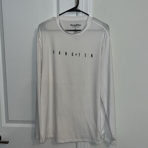 New 50+ UPF White Hang Ten LS rashie rashguard swim surf surfer dude board Shirt